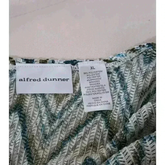 Alfred Dunner XL Woman Knit Cardigan Open Front Greens And Blues 3/4 Sleeve - Picture 5 of 6